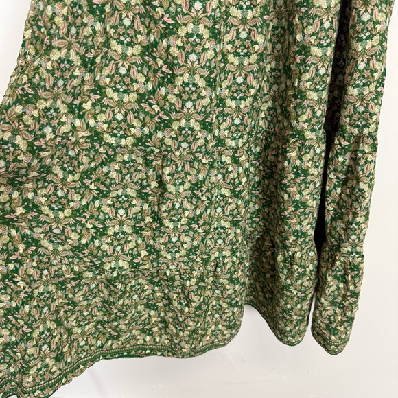 Max Studio Maxi Dress Womens Large Green Floral Strapless Cotton Rayon Blend - Picture 3 of 12